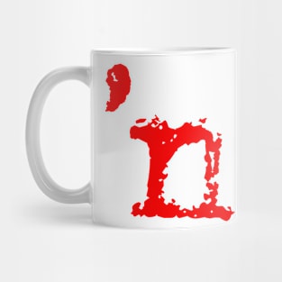 'n' LETTER DESIGN TEXT RED GRAPHIC WHITE Mug